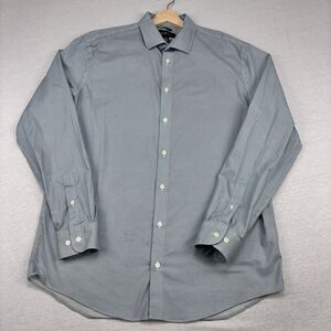 Awearness Kenneth Cole Shirt 17 36/37 Tall Blue Geometric Slim Fit